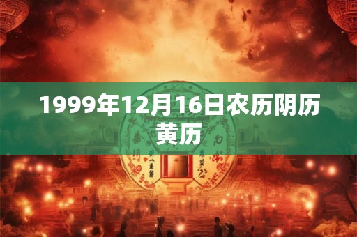 1999年12月16日农历阴历黄历 1999年12月16日农历阴历黄历