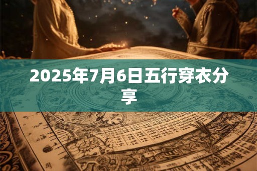 2025年7月6日五行穿衣分享 2025年7月6日五行穿衣分享