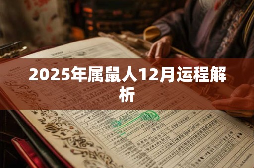 2025年属鼠人12月运程解析