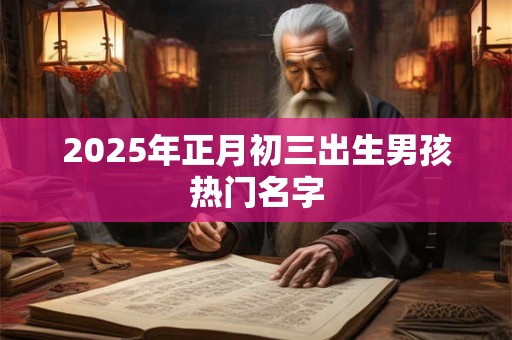 2025年正月初三出生男孩热门名字