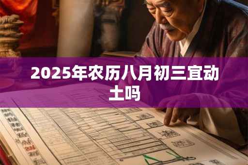 2025年农历八月初三宜动土吗 2025年农历八月初三宜动土吗