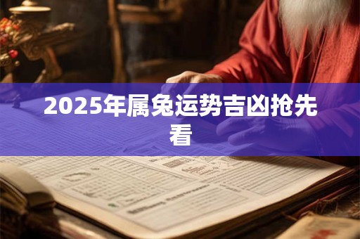 2025年属兔运势吉凶抢先看