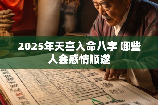 2025年天喜入命八字 哪些人会感情顺遂 2025年天喜入命八字 哪些人会感情顺遂
