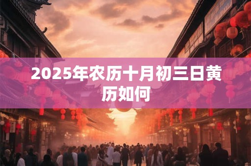 2025年农历十月初三日黄历如何