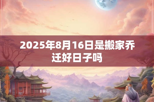 2025年8月16日是搬家乔迁好日子吗 2025年8月16日是搬家乔迁好日子吗