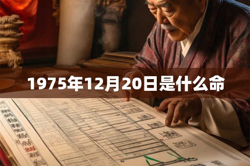 1975年12月20日是什么命 1975年12月20日是什么命