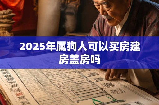 2025年属狗人可以买房建房盖房吗