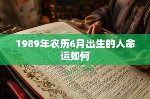 1989年农历6月出生的人命运如何 1989年农历6月出生的人命运如何