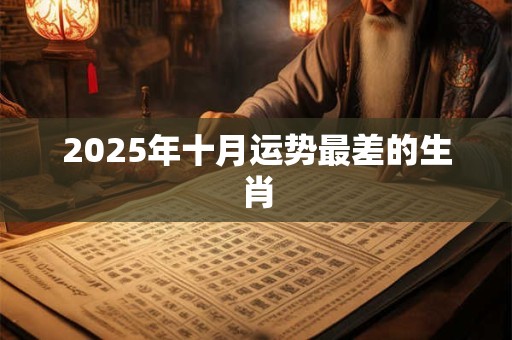 2025年十月运势最差的生肖 2025年十月运势最差的生肖