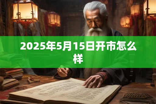 2025年5月15日开市怎么样