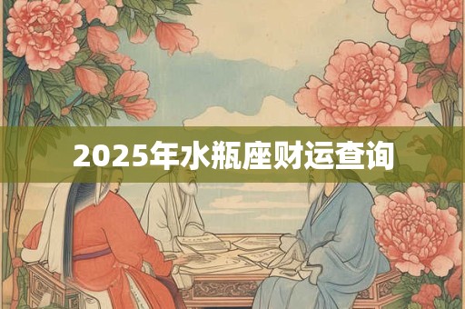 2025年水瓶座财运查询
