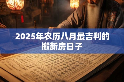 2025年农历八月最吉利的搬新房日子