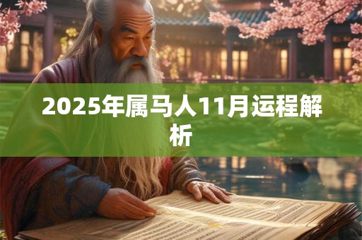 2025年属马人11月运程解析