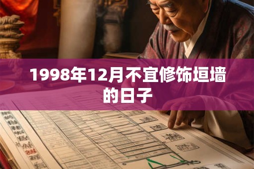 1998年12月不宜修饰垣墙的日子