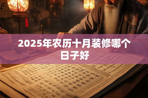 2026年农历十月装修哪个日子好