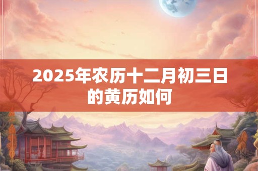 2025年农历十二月初三日的黄历如何