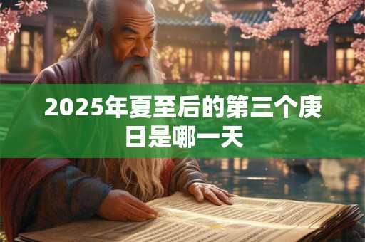 2025年夏至后的第三个庚日是哪一天