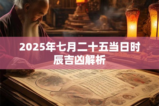 2025年七月二十五当日时辰吉凶解析