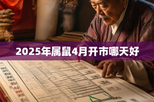 2025年属鼠4月开市哪天好