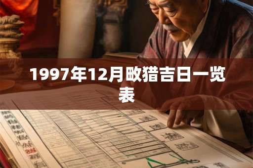 1997年12月畋猎吉日一览表 1997年12月畋猎吉日一览表