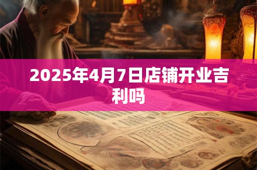 2025年4月7日店铺开业吉利吗 2025年4月7日店铺开业吉利吗