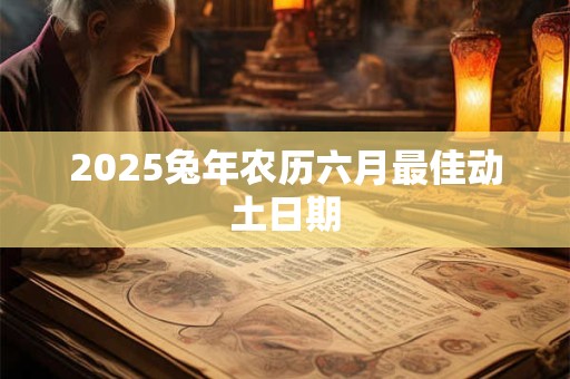 2025兔年农历六月最佳动土日期