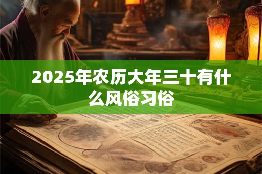 2026年农历大年三十有什么风俗习俗