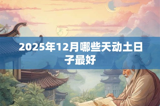 2025年12月哪些天动土日子最好
