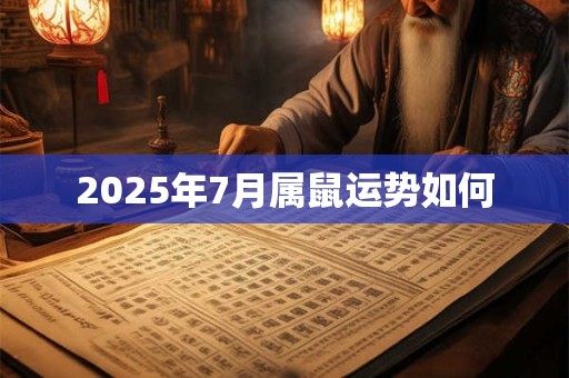 2025年7月属鼠运势如何