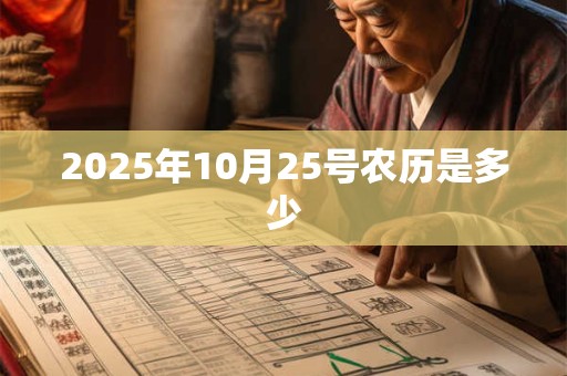 2025年10月25号农历是多少 2025年10月25号农历是多少