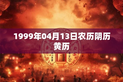 1999年04月13日农历阴历黄历 1999年04月13日农历阴历黄历