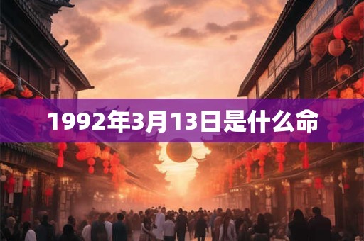 1992年3月13日是什么命 1992年3月13日是什么命
