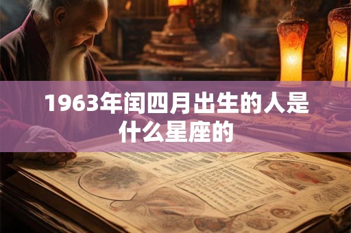 1963年闰四月出生的人是什么星座的 1963年闰四月出生的人是什么星座的