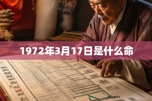 1972年3月17日是什么命 1972年3月17日是什么命