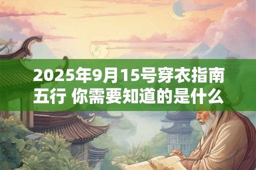 2025年9月15号穿衣指南五行 你需要知道的是什么 2025年9月15号穿衣指南五行 你需要知道的是什么