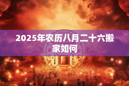 2025年农历八月二十六搬家如何