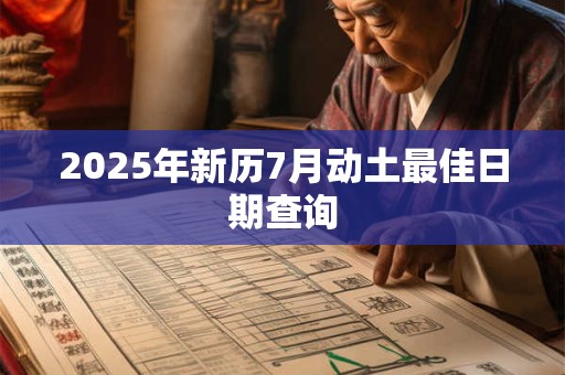 2025年新历7月动土最佳日期查询 2025年新历7月动土最佳日期查询