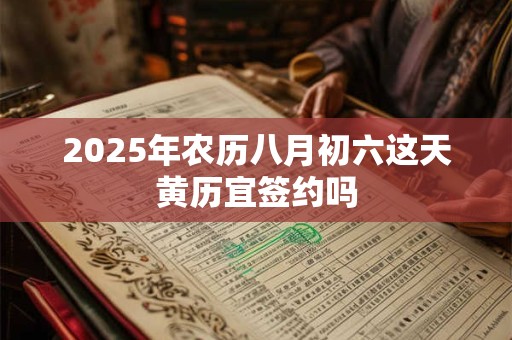 2025年农历八月初六这天黄历宜签约吗 2025年农历八月初六这天黄历宜签约吗