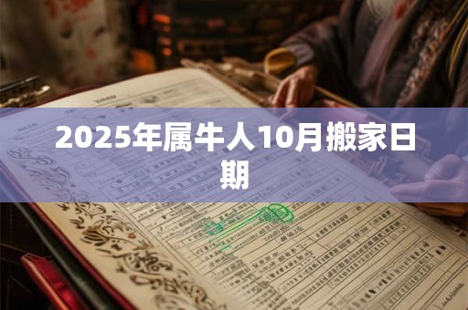 2025年属牛人10月搬家日期