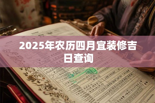2025年农历四月宜装修吉日查询