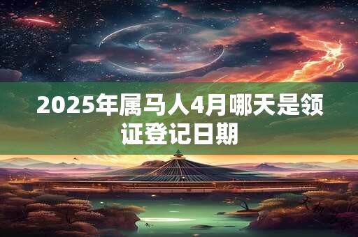 2025年属马人4月哪天是领证登记日期 2025年属马人4月哪天是领证登记日期