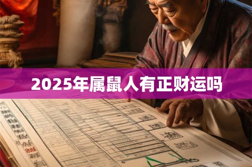 2025年属鼠人有正财运吗 2025年属鼠人有正财运吗