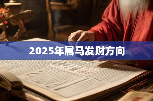 2025年属马发财方向