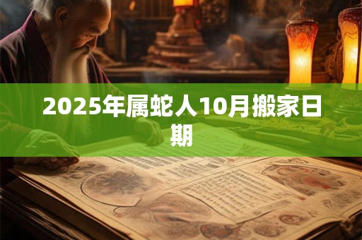 2025年属蛇人10月搬家日期
