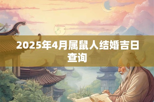 2025年4月属鼠人结婚吉日查询 2025年4月属鼠人结婚吉日查询