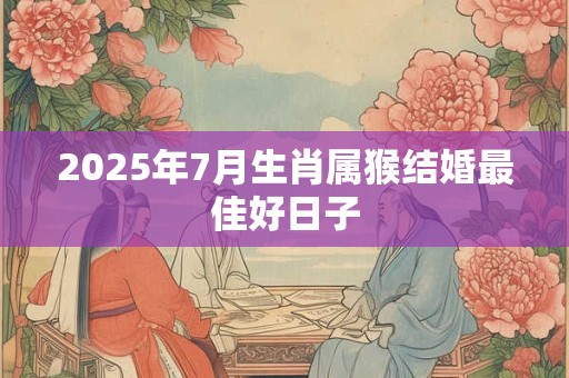 2025年7月生肖属猴结婚最佳好日子 2025年7月生肖属猴结婚最佳好日子