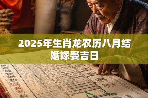 2025年生肖龙农历八月结婚嫁娶吉日 2025年生肖龙农历八月结婚嫁娶吉日