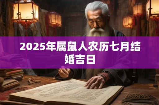 2026年属鼠人农历七月结婚吉日