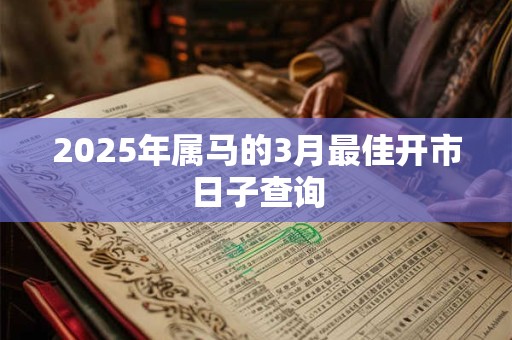 2026年属马的3月最佳开市日子查询 2026年属马的3月最佳开市日子查询
