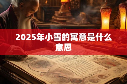 2025年小雪的寓意是什么意思 2025年小雪的寓意是什么意思